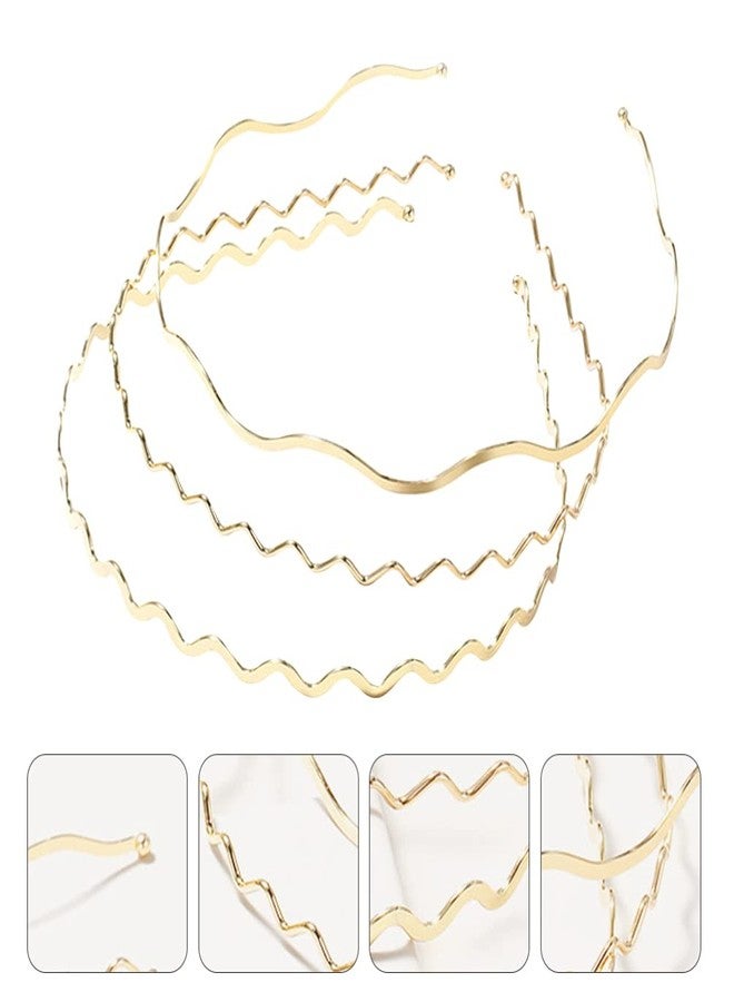 Uonlytech Metal Wavy Hair Bands and Headbands Set - 3pcs Gold Hair Hoops for Women, Girls and Sports - Image 5