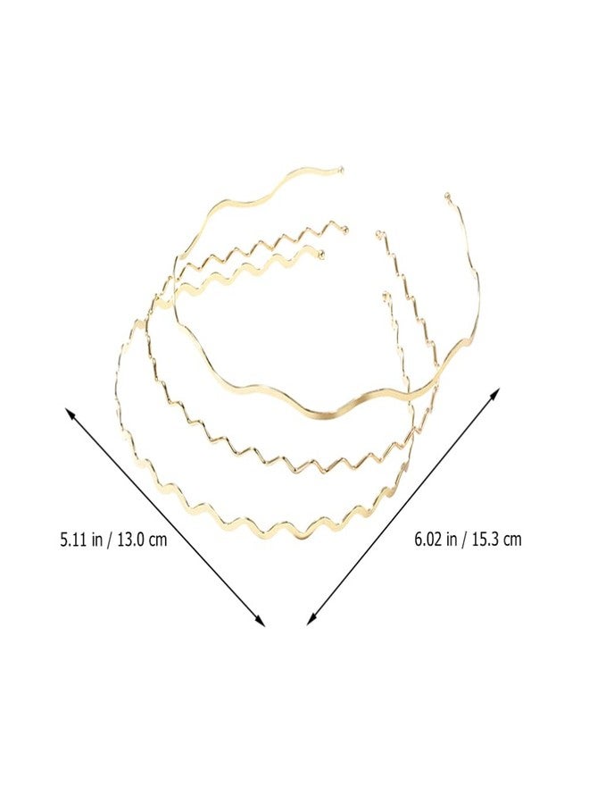 Uonlytech Metal Wavy Hair Bands and Headbands Set - 3pcs Gold Hair Hoops for Women, Girls and Sports - Image 2