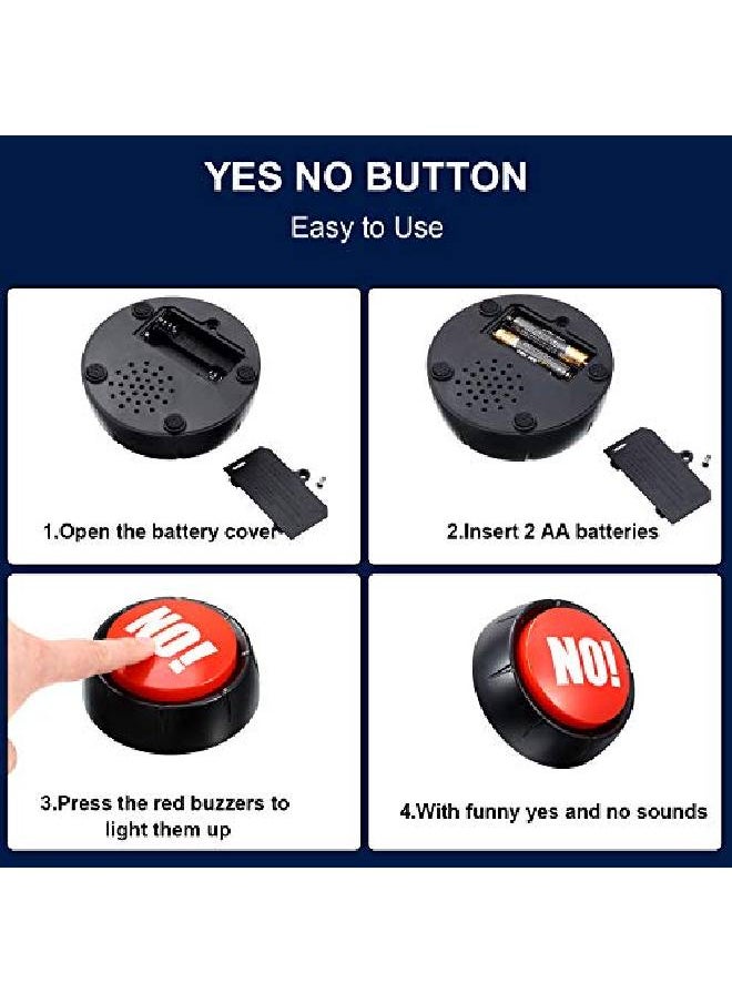 Gejoy - 2 Packs Sound Button Yes No Button With Sound And Light Talking Button Funny Party Quiz Contest Answer Button Props Game Show Buzzers For Adults Teens Boys Girls - Image 1