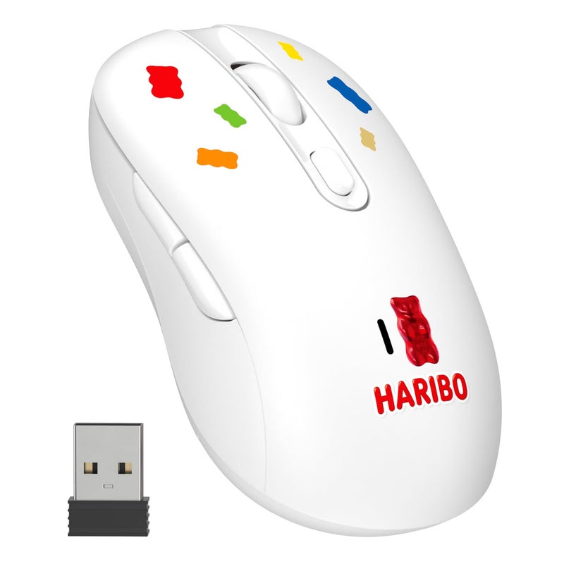 DCHK Haribo Wireless Mouse, Bluetooth 3.0/5.0 & 2.4GHz, Adjustable DPI, Multi-Device Pairing, Compact Gummy Bear Style for Laptop, Desktop, PC - Image 1