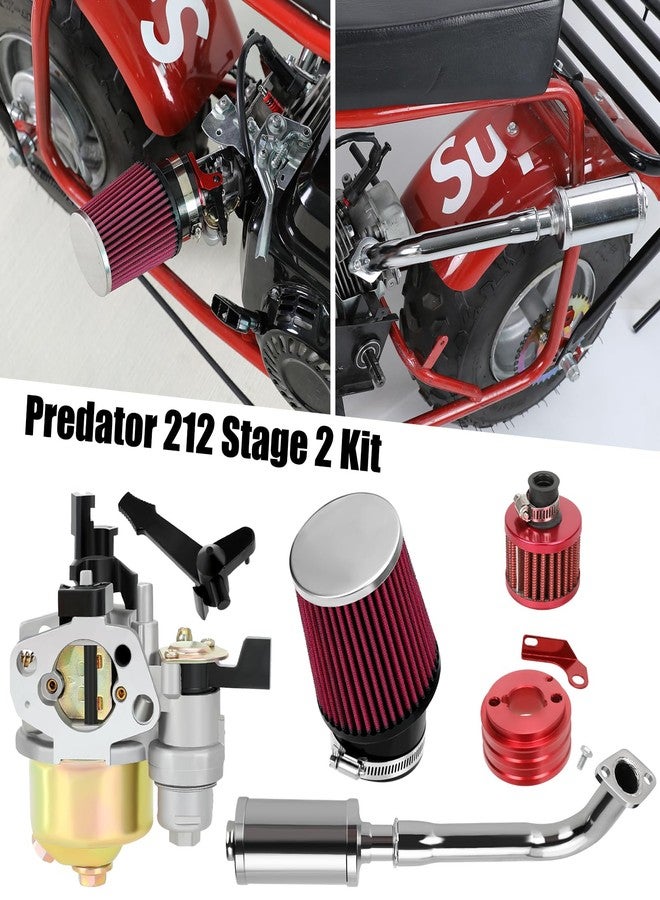 CILOYU طقم كاتم صوت مكربن CILOYU 212، المرحلة الثانية، بديل لمحركات Predator 212 و224 سعة 196 و200 سم مكعب بقوة 6.5 حصان، وColeman CT200U وCT200U-EX وBT200X وBaja Warrior MB200 وAxis M200، وقطع غيار الدراجات الصغيرة وعربات الكارتينج. - Image 3