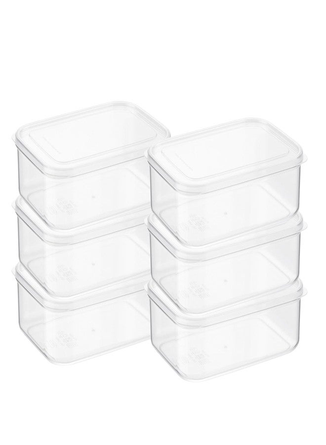 Lustroware Micro Clear Transparent Food Storage Containers with Lids - Large Capacity BPA-Free, Shatterproof, Dishwasher & Microwave Safe, 2.3 qt Refrigerator Organizer Bins, Made in Japan, Set of 6 - Image 1