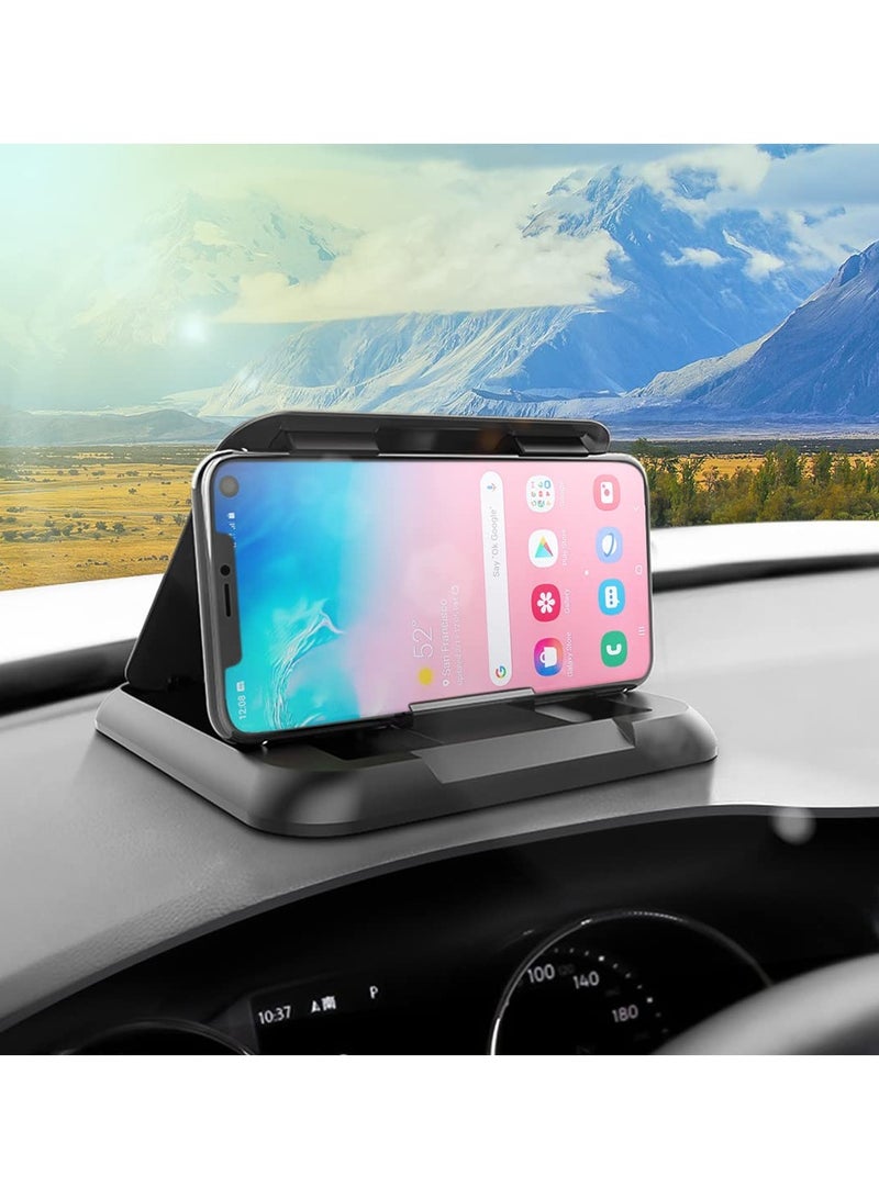 Car Phone Holder Mount, Silicone Carbon Fiber Pattern Car Phone Mount for Automotive Dashboard, Universal for iPhone Pro Max SE XS XR Plus, Samsung Galaxy  All Cellphones - Image 1