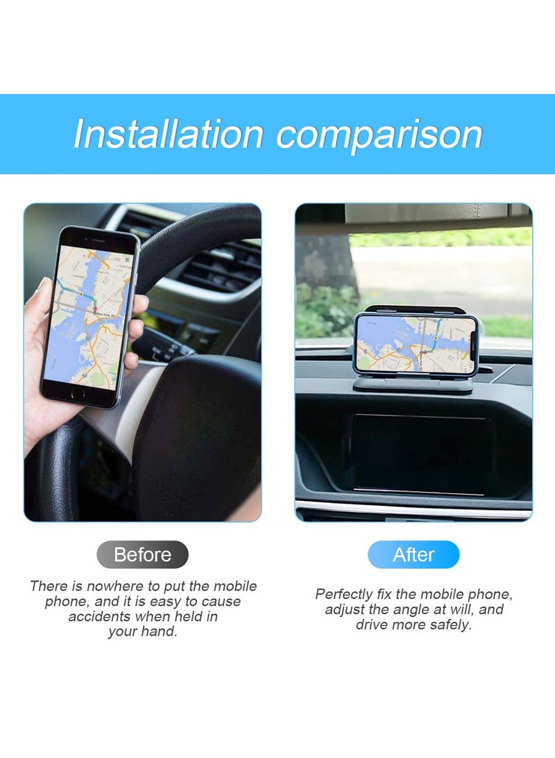 Car Phone Holder Mount, Silicone Carbon Fiber Pattern Car Phone Mount for Automotive Dashboard, Universal for iPhone Pro Max SE XS XR Plus, Samsung Galaxy  All Cellphones - Image 3