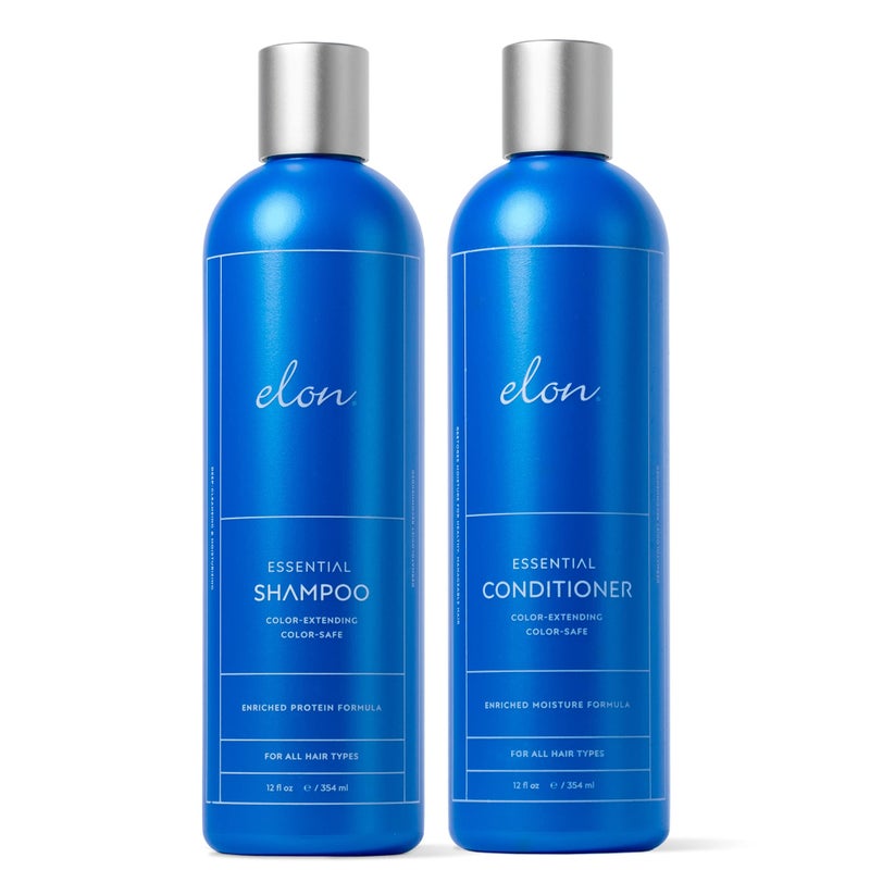 Elon Sulfate Free Shampoo and Conditioner Set 12oz Hair Shampoo for Color Treated Hair to Extend Color Conditioner for Dry Hair to Nourish  Protect Color Safe  Paraben Free