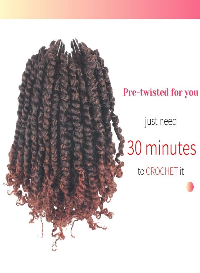 BOHOBABE Pre-twisted Passion Twist Crochet Hair 8 Inch Short Pre-looped Crochet Passion Twist Braiding Hair 8 Packs (T350) - Image 4
