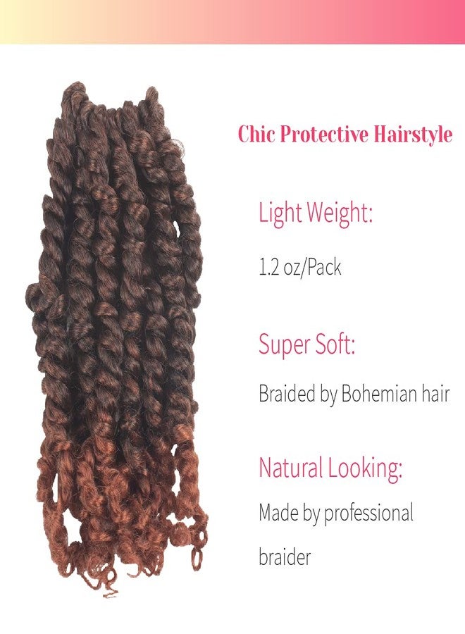 BOHOBABE Pre-twisted Passion Twist Crochet Hair 8 Inch Short Pre-looped Crochet Passion Twist Braiding Hair 8 Packs (T350) - Image 3