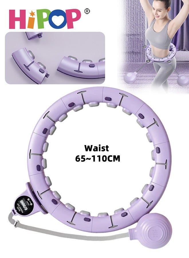 HIPOP Smart Hula Hoop, Adjustable Hula Hoop with Massage Pads and Detachable Parts,  Weighted Hula Hoop with 360° Surround Massage Weighted Design, Eco-Friendly Material - Image 1