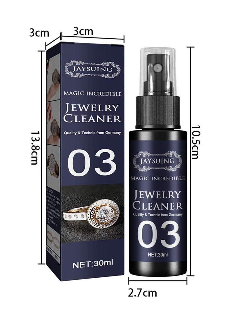 Jaysuing - Jewelry Cleaner Kit with Gloves and Brush, Gentle and Effective Solution for Eyewear, Rings, Necklaces, Bracelets, Watches, Gold, Silver, and Earrings, 30 ml - Image 1