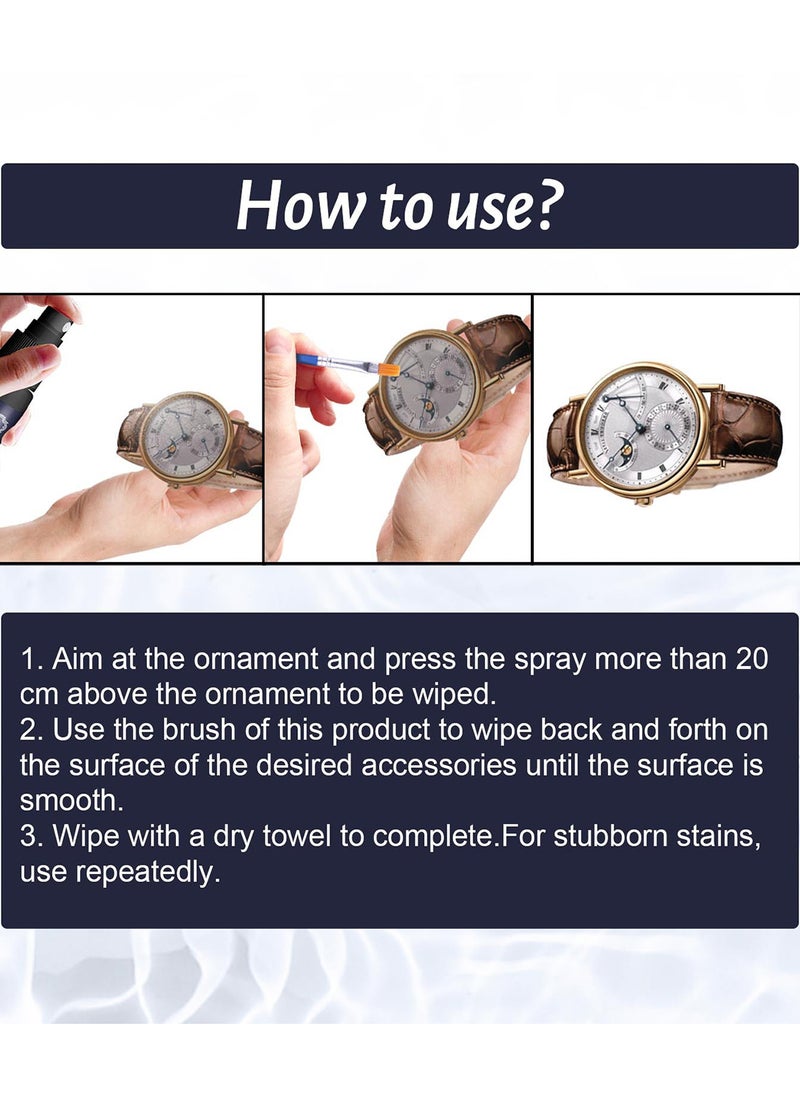 Jaysuing - Jewelry Cleaner Kit with Gloves and Brush, Gentle and Effective Solution for Eyewear, Rings, Necklaces, Bracelets, Watches, Gold, Silver, and Earrings, 30 ml - Image 1