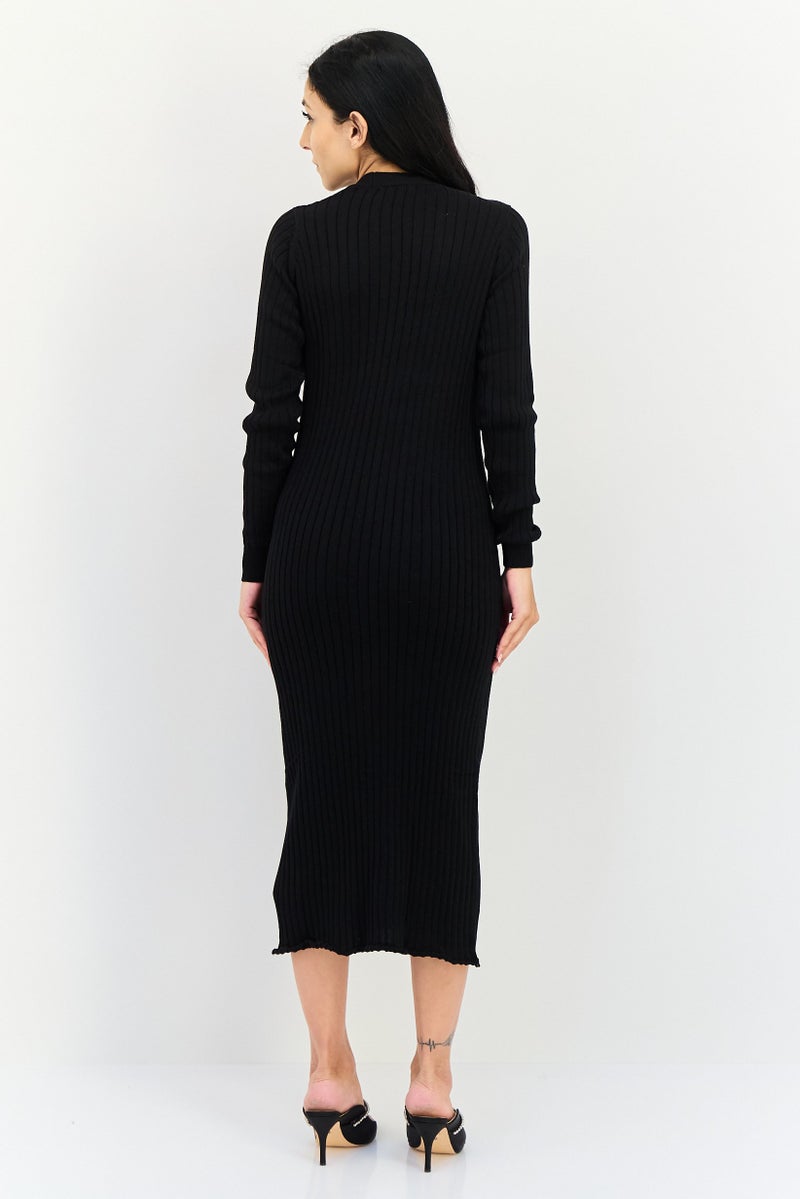 Threadbare Women Ribbed Sweater Dress, Black - Image 4