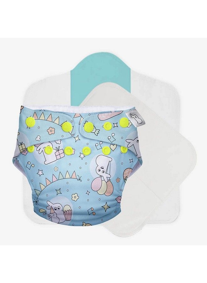 Superbottoms Uno Freesize Cloth Diaper ; Cloth Diaper For Babies 3M To 3Y ; Washable & Reusable Cloth Diaper ; Comes With Cloth Diaper Inserts ; 1 Organic Cotton Soaker + 1 Booster ; Hunny Bummy - Image 3