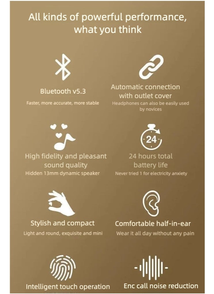 Generic Bluetooth Earphones, Noise Cancellation True Wireless Earbuds, 13mm Drivers, 28H Playtime, IPX7, Bluetooth V5.4, 2 Mics for AI Clear Calls, Black  - Image 3