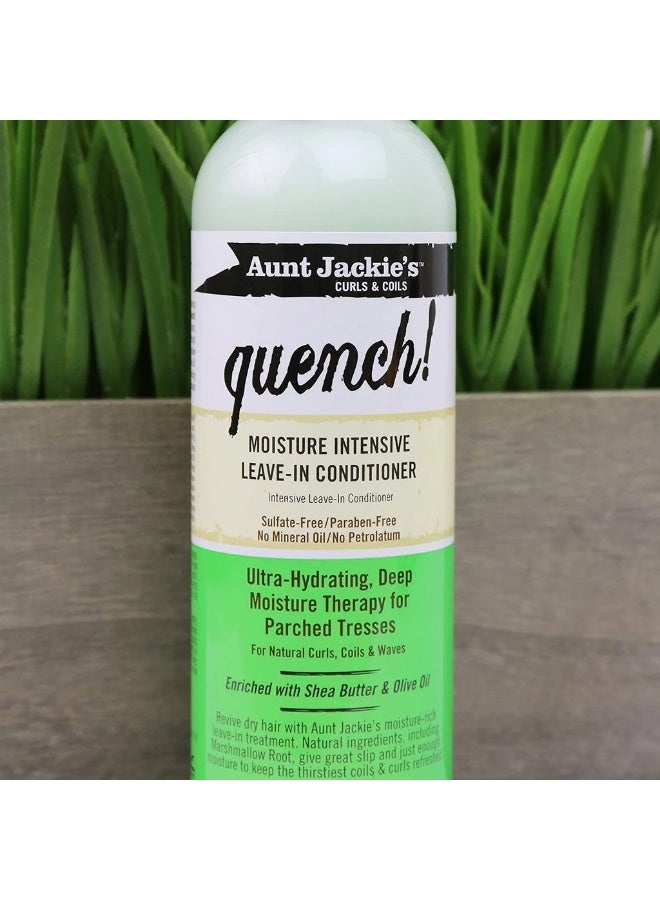 أنت جاكيز بلسم Aunt Jackie's Quench يترك على الشعر 355 مل لترطيب عميق للشعر الكيرلي والمجعد والمموج - Image 3