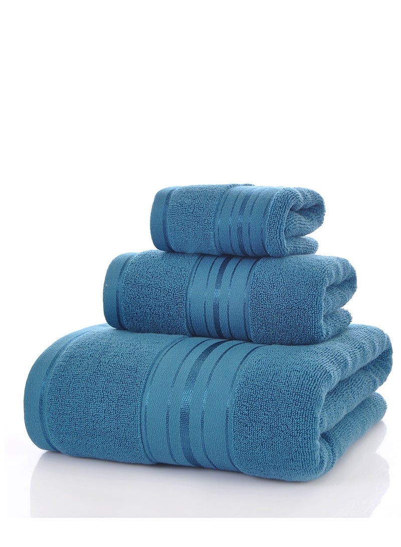 Gigglejoy 3-piece towel set; 1 bath towel, 1 towel, and 1 square towel -100% combed cotton quick drying high water absorption thick bath towel - hotel quality soft, suitable for bathtubs and spas - Image 1