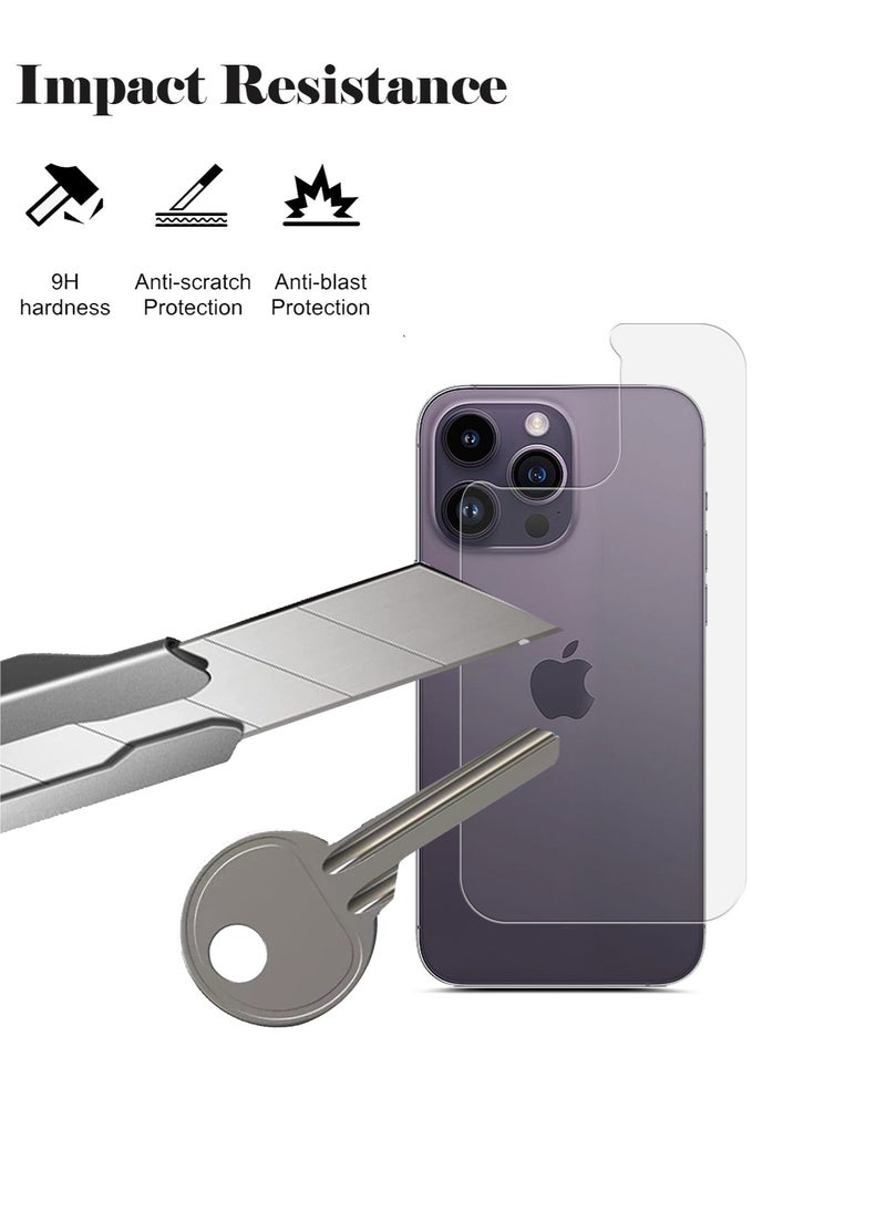OMAKER Omaker 2 in 1 Privacy Tempered Glass Screen Protector for Apple iPhone 14 Pro Max - Front and Back Protection 0.3mm Thickness Bubble-Free Installation  - Image 4