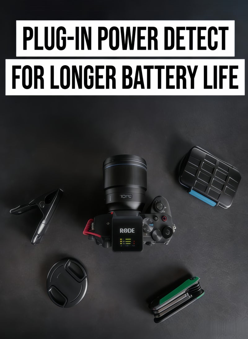 رود RØDE Wireless GO III (Gen 3) - ميكروفون لاسلكي مدمج - صوت نقي، تسجيل عائم 32 بت، التحكم التلقائي في المستوى، للهواتف والكاميرات وأجهزة الكمبيوتر (أسود) - Image 4