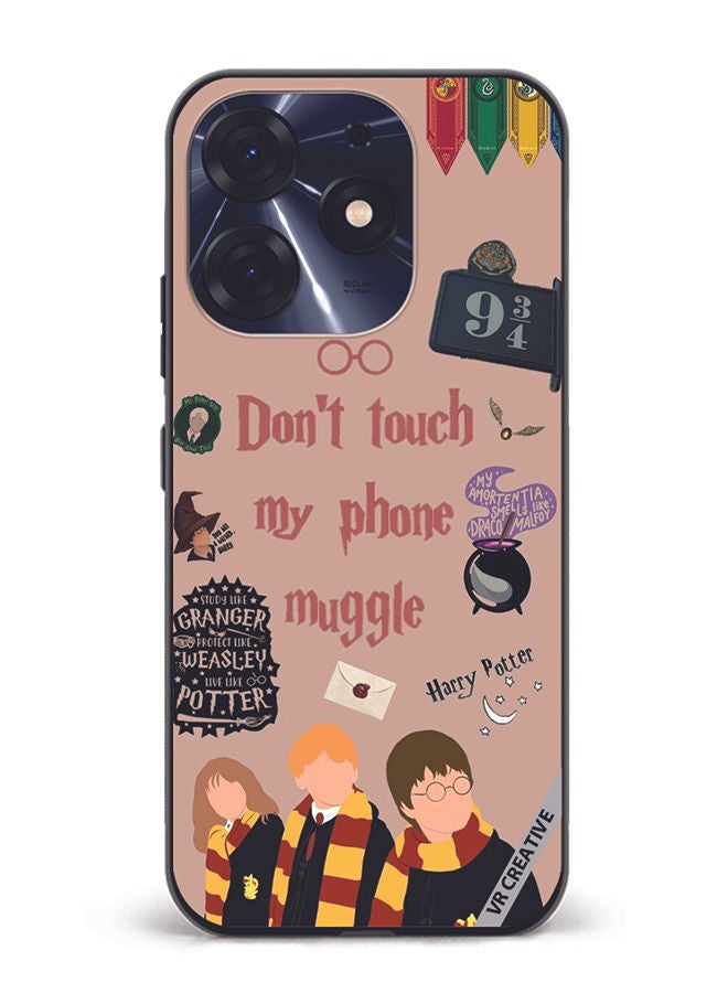 VR CREATIVE Protective Case Cover For Tecno Spark 10 Pro Don't Touch My Phone Muggle Design Multicolour - Image 1
