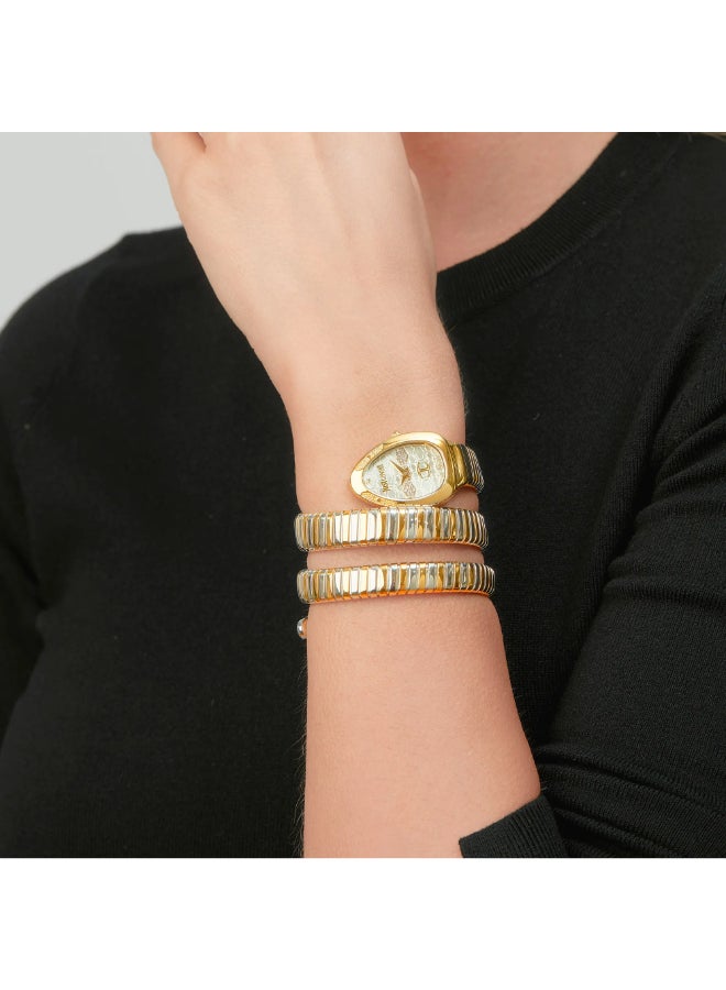 Just Cavalli Womens Two Tone Bottle Green Dial Watch - JC1L232M0055 - Image 4