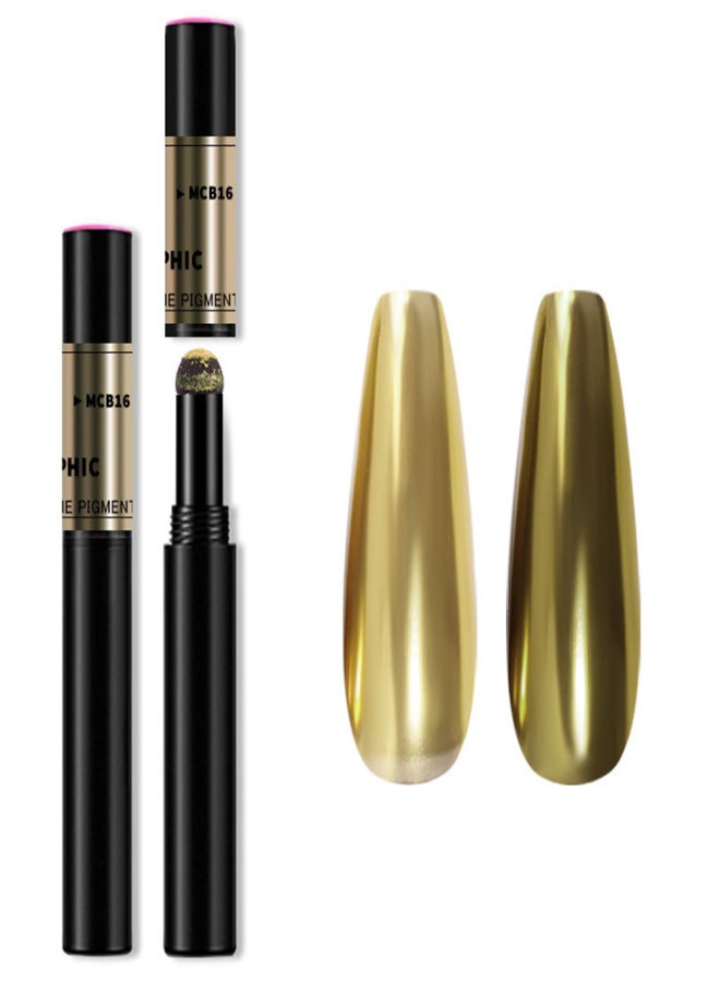 Nail Powder Pen Mirror Effect Nail Glitter Decor Pen Manicure Pigment Equipment Chrome Effect Nail Powder - Image 1