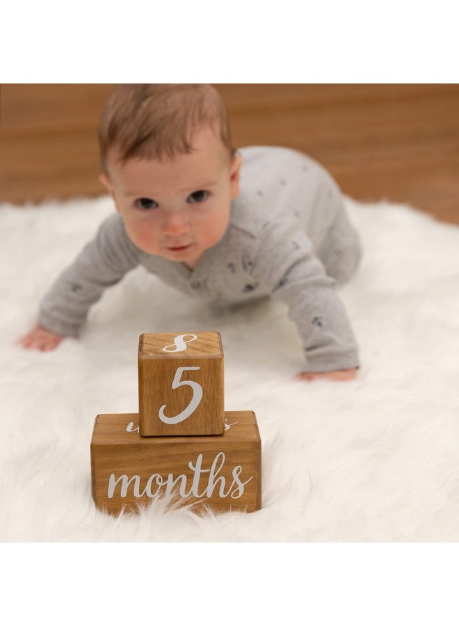 Pondering Pine Baby Milestone Blocks Natural Pine Wood With Weeks Months Years Grade Milestones Age Block Set With Boho Rainbow Bag, Newborn Weekly Monthly First Year Picture Props, Earth Friendly - Image 3
