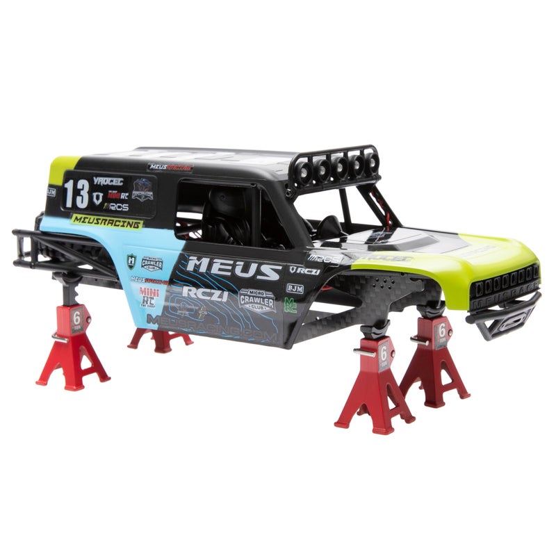 MEUS RACING MB24 SCX24 Body 5.2in 132MM Body Shell ABS+Nylon Carbon Fiber Chassis for 1/24 Axial SCX24 Bronco JLU B-17 C10(Green) - Image 4