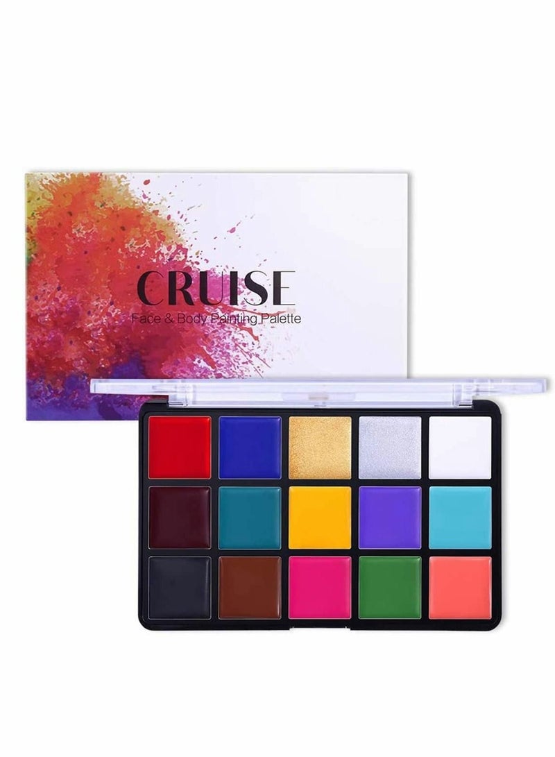 CRUISE 15 Color face painting kits for kids Palette Long-lasting Waterproof No Stimulation Oiliness Facial Paint Cream - Image 1