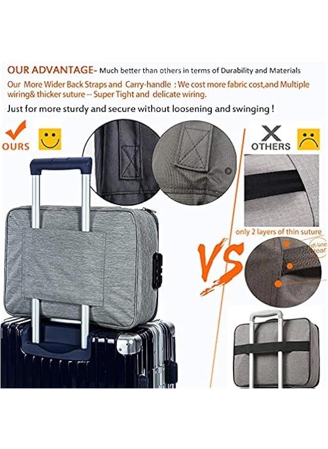 Generic Oxford Document Organizer with Code Lock, Multi-Layer Storage Pouch Credential Bag, Portable Bag Without Vibration for MacBook,Passport,Package File Pocket with 2 Separators (Grey)  - Image 4