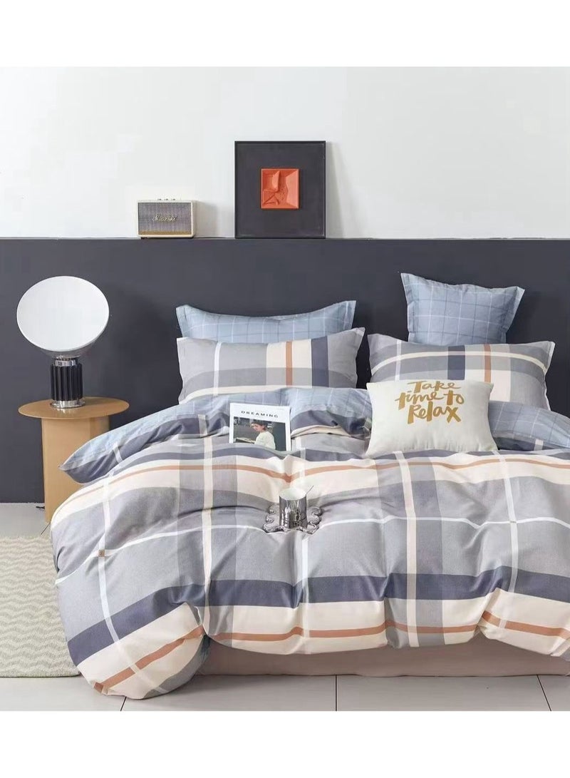 Upgrade Duvet Cover King Size Bedsheet Set, crafted from 100% pure cotton for ultimate comfort and breathability.