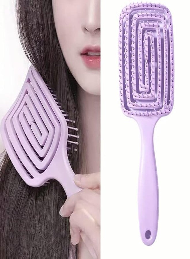 KAIDAA 3D Detangling Hair Brush for Women & Men - Pain Free Wet & Dry Hair Brush for Curly, Straight & Frizzy Hair | Reduces Breakage & Tangles | Premium Scalp Massage Brush - Purple - Image 1