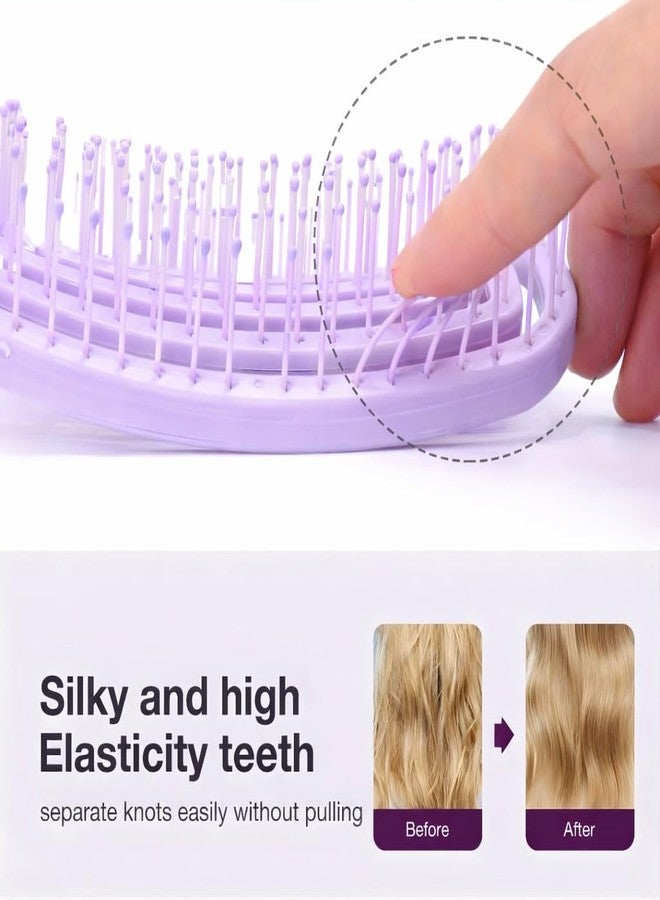 KAIDAA 3D Detangling Hair Brush for Women & Men - Pain Free Wet & Dry Hair Brush for Curly, Straight & Frizzy Hair | Reduces Breakage & Tangles | Premium Scalp Massage Brush - Purple - Image 5