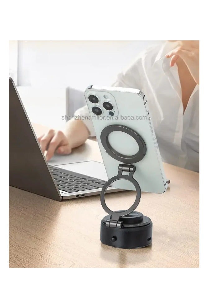 ELTRAZONE Triaxial Fold 360° Endless Adjustment Phone Holder, N52 Strong Magnetic Adsorption, Electrovacuum Suction, Snap Open Key, Universal Phone Mount for Car, Office, and More - Image 3