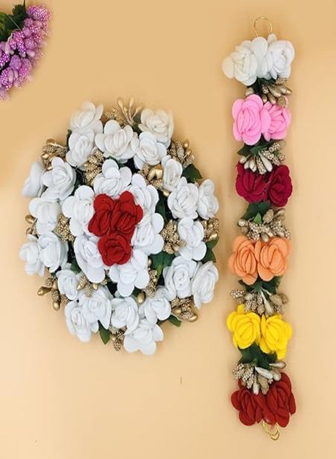 Arooman™ Full Bun Hair Flower Gajra and Multi Color gajra Combo for Wedding and Party - Image 3