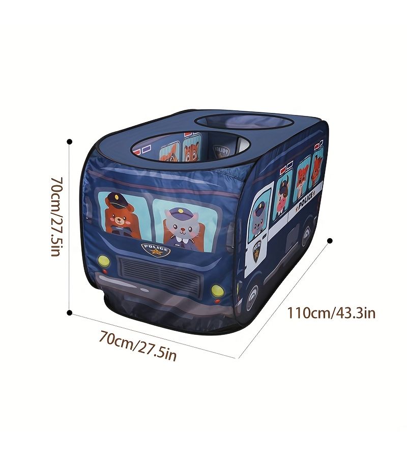 Fire Truck Tent Foldable Kids Pop Up Activity Center Playhouse with Skylight Indoor Outdoor Picnic Birthday Gift Thanksgiving Halloween Christmas Holiday Fun Toys for Boys Girls - Image 4