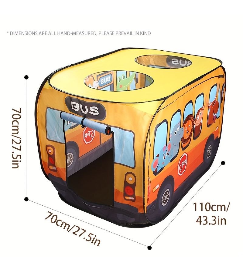 Fire Truck Tent Foldable Kids Pop Up Activity Center Playhouse with Skylight Indoor Outdoor Picnic Birthday Gift Thanksgiving Halloween Christmas Holiday Fun Toys for Boys Girls - Image 2