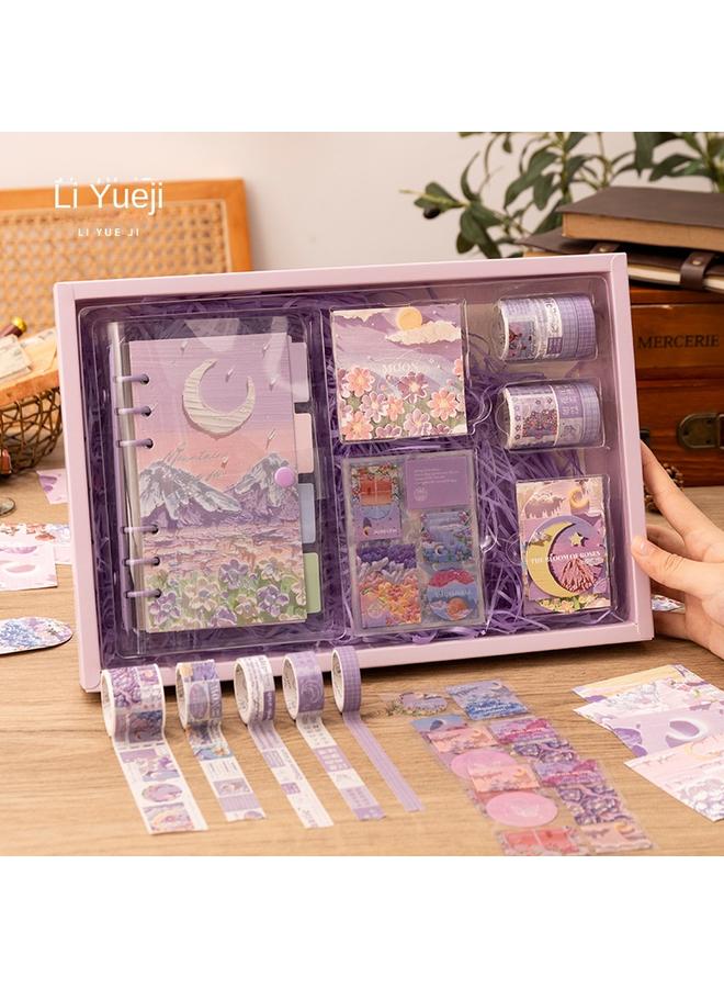 Bluejw Oil Painting Stick Hand Account Book Gift Box Suit Girl Heart Girl Hand Account Thickened Notepad Ins Style Primary School Student Gift - Image 2