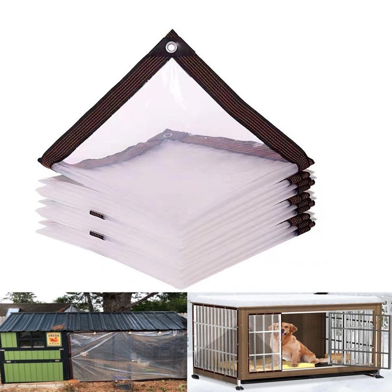 YLBFJXK Clear Tarps Heavy Duty Waterproof Outdoor Transparent Cover for Greenhouse Garden Patio Chicken Coop Plant6x6