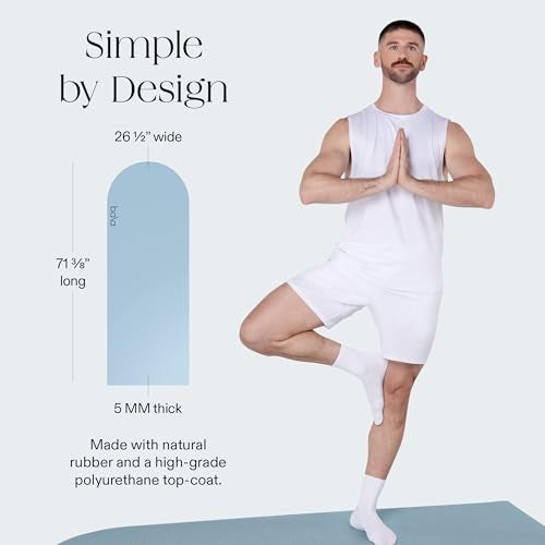 Bala Yoga Mat for Home Gym, 5mm (Sea) - Non Slip Exercise Mat for Home Workout, Stretching, Pilates, Aerobics & Floor & Fitness Work Out - Indoor Exercising Mat - Image 5