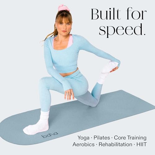 Bala Yoga Mat for Home Gym, 5mm (Sea) - Non Slip Exercise Mat for Home Workout, Stretching, Pilates, Aerobics & Floor & Fitness Work Out - Indoor Exercising Mat - Image 4
