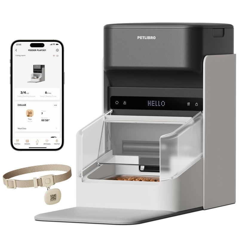 PETLIBRO RFID Automatic Cat Feeder, Collar Sensor-Activated Personalized Meals, Cats Recognition & Diet Tracking for Multi-Pet Homes and Different Diets, 5G&2.4G Wi-Fi Programmable Cat Food Dispenser - Image 1