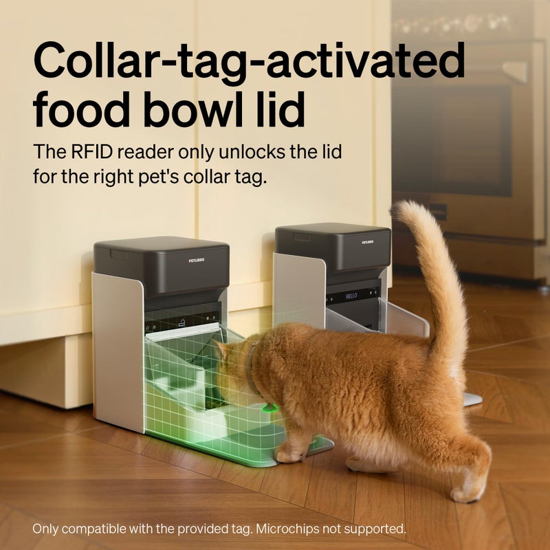 PETLIBRO RFID Automatic Cat Feeder, Collar Sensor-Activated Personalized Meals, Cats Recognition & Diet Tracking for Multi-Pet Homes and Different Diets, 5G&2.4G Wi-Fi Programmable Cat Food Dispenser - Image 2