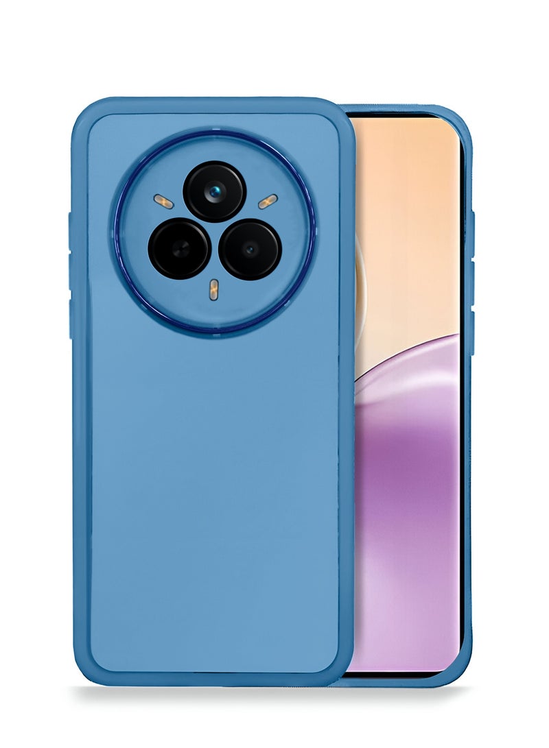 Wtech Realme 14 Pro 5G 2025 Soft Transparent TPU Camera Protection Silicone Ultra Thin Phone Stylish Electroplated Camera Border Back Case Cover - Blue - Image 1