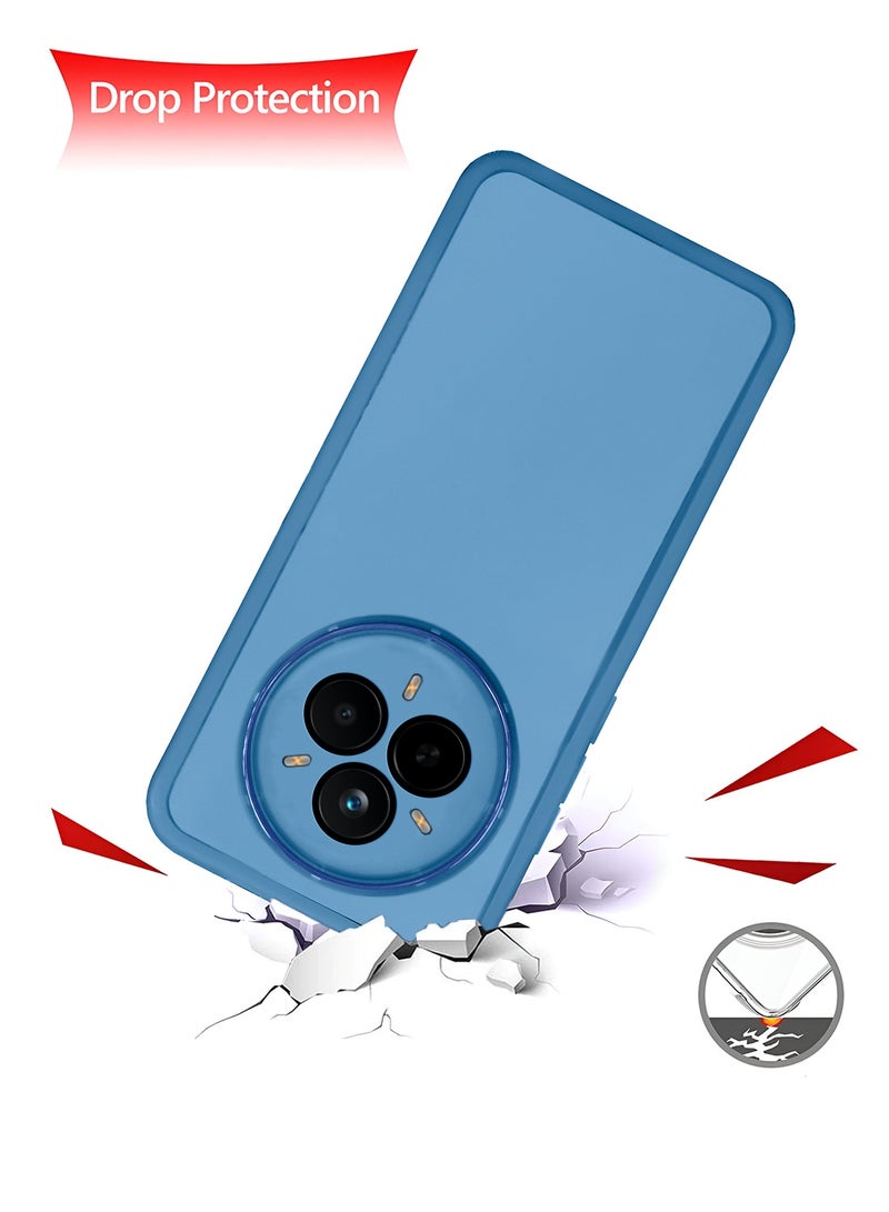 Wtech Realme 14 Pro 5G 2025 Soft Transparent TPU Camera Protection Silicone Ultra Thin Phone Stylish Electroplated Camera Border Back Case Cover - Blue - Image 3