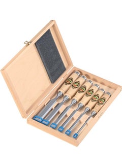 KIRSCHEN Chisel Set 6 Pieces (Double Cherry) Model No 1101 Hk Wooden Handle, Wooden Box  - Image 1