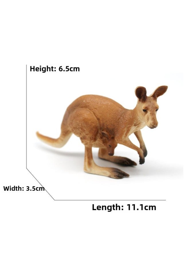 Animal Model Special For Teaching And Education Animal Model Kangaroo Elephant Lion Tiger Deer Ostrich Wolf-Color:4142 Kangaroo (64g)  - Image 1