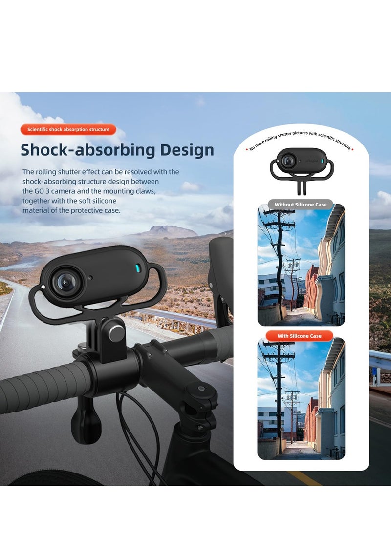 سيوسي - حافظة واقية لجهاز Insta360 GO 3، إطار أفقي من السيليكون، لملحقات كاميرا Insta360 GO 3 (أسود) - Image 1
