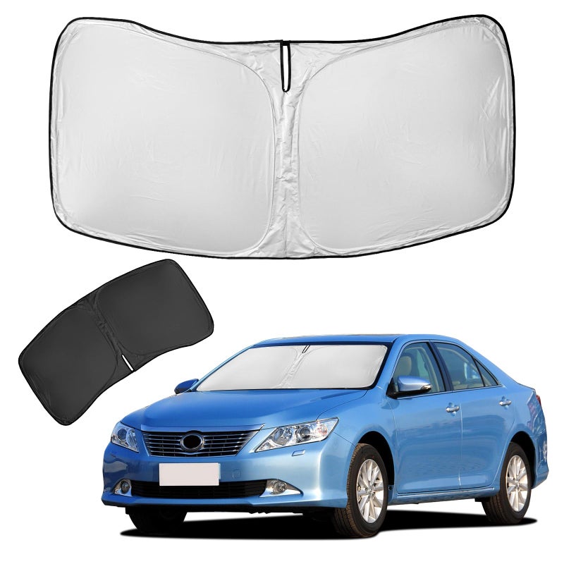 for Toyota Camry Sun Shade Sunshade Windshield Cover 4 Layers Front Window Shade for Camry 20122017 Custom Fit Sun Visor 240T Retractable Shade Blocks UV Rays Car Accessories