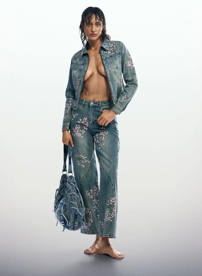 Desigual Embroidered denim jacket