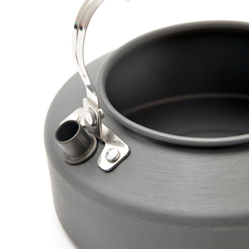 1.1L outdoor portable coffee pot camping teapot kettle mountaineering camping picnic aluminum pot hanging pot whole(Black) - Image 5