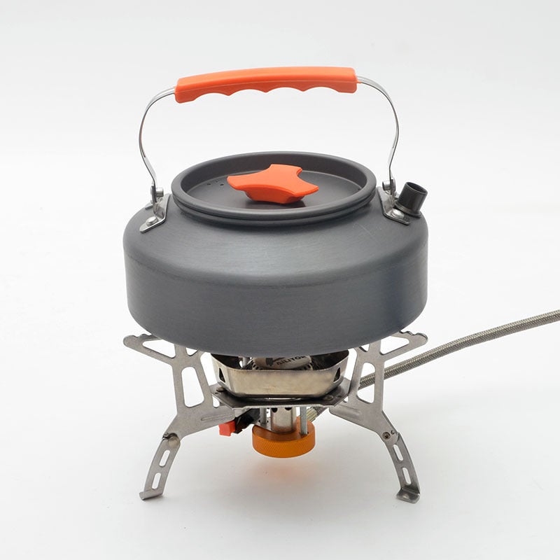 1.1L outdoor portable coffee pot camping teapot kettle mountaineering camping picnic aluminum pot hanging pot whole(Black) - Image 4